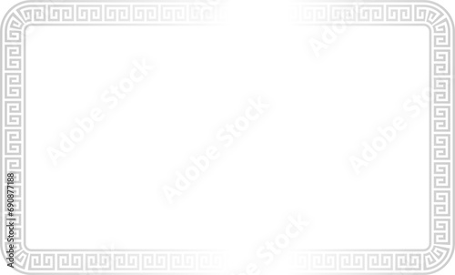 Chinese decoration silver frame and border. Traditional oriental frame and borders decoration.