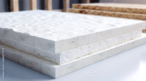 Sheets of expanded polystyrene for house thermal insulation during constructions