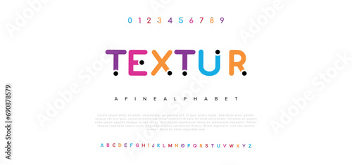 MISTAKE Modern abstract digital alphabet font. Minimal technology typography, Creative urban sport fashion futuristic font and with numbers. vector illustration