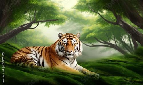 tiger in the forest  Generative AI