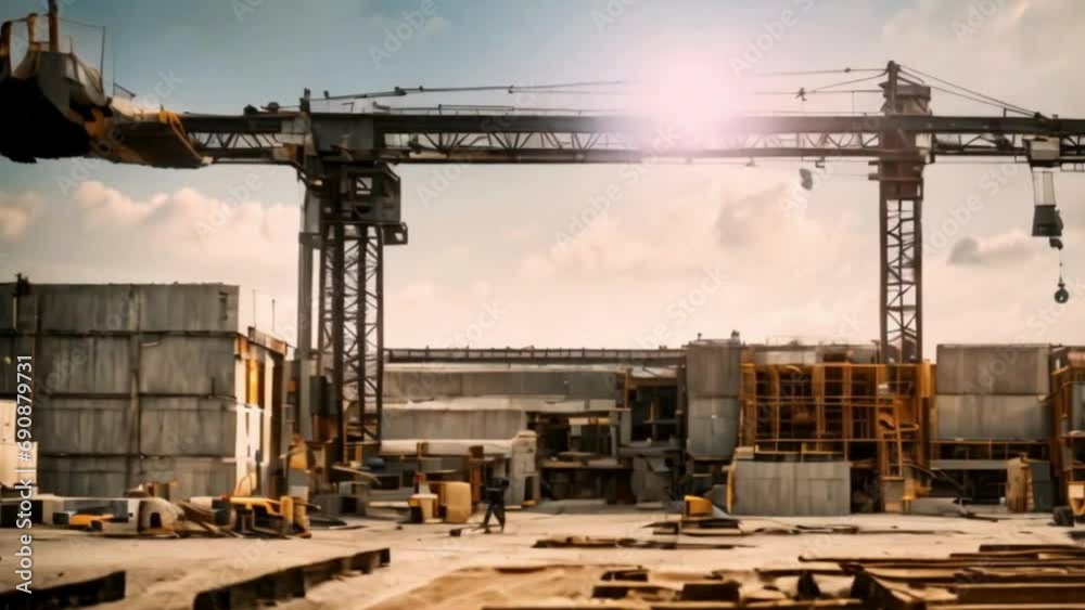 construction site with cranes