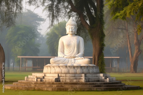 Gautam buddha statue in public park a Jalandher  Punjab  India  Generative AI