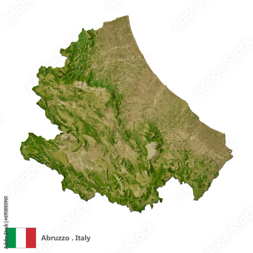 Abruzzo, Region of Italy Topographic Map (EPS)