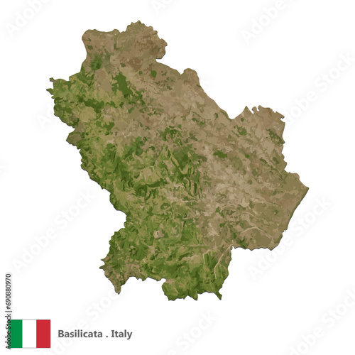 Basilicata, Region of Italy Topographic Map (EPS)