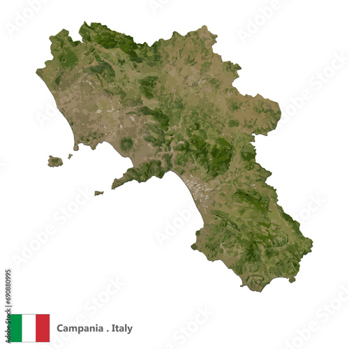 Campania, Region of Italy Topographic Map (EPS)