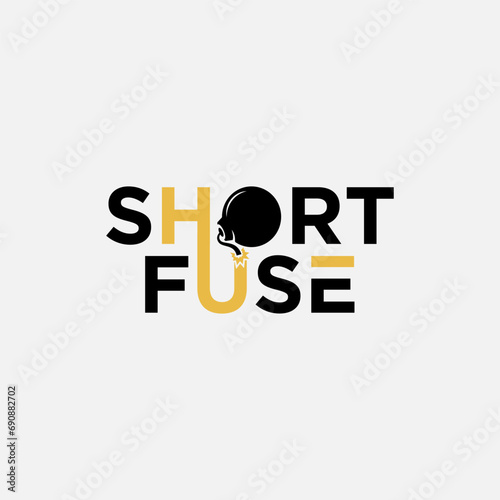 Short Fuse text wordmark logo design icon element vector