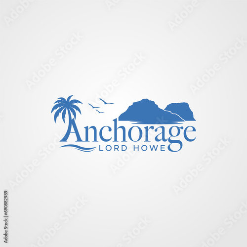 Anchorage land howe restaurant logo design icon element vector  photo