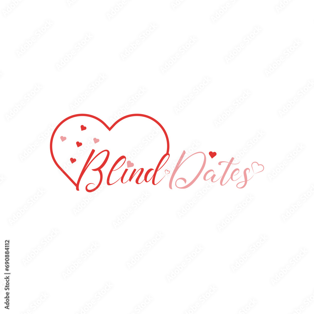 Blind Dates text typography logo design icon good for blind date with girlfriend element vector Blind Dates text typography logo design icon good for blind date with girlfriend element vector