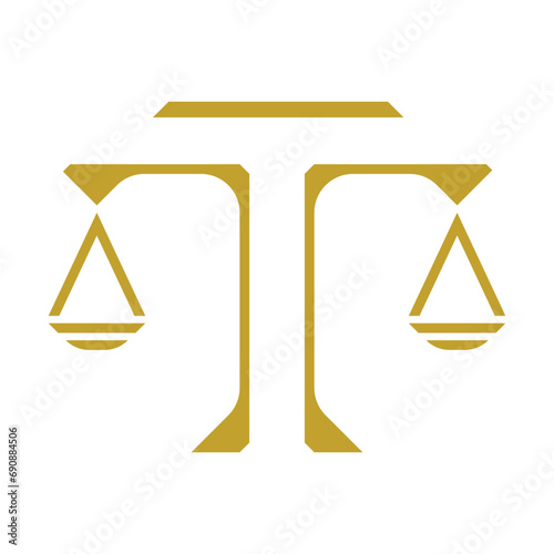 T letter line simple logo justice
