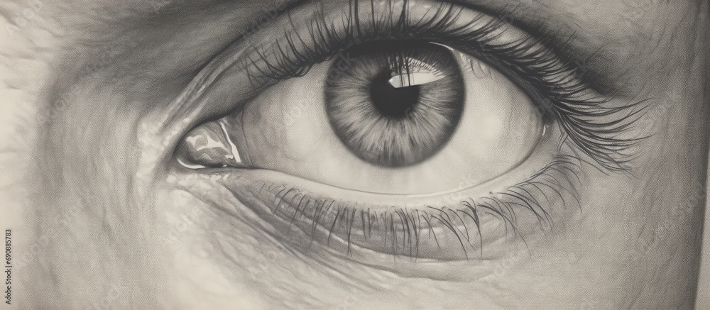Obraz premium Closeup gray pencil drawing on low-quality paper.