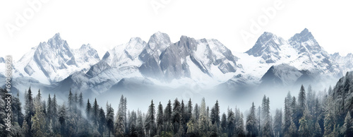 Picturesque landscape with majestic mountain peaks