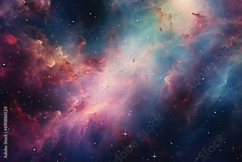 Space Background with Colorful Galaxy