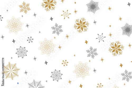 Wallpaper Mural Christmas abstract seamless snowflake background. Flat style snowfall repeating texture for Xmas greeting card, banner or wrapping paper concept. Vector illustration Torontodigital.ca