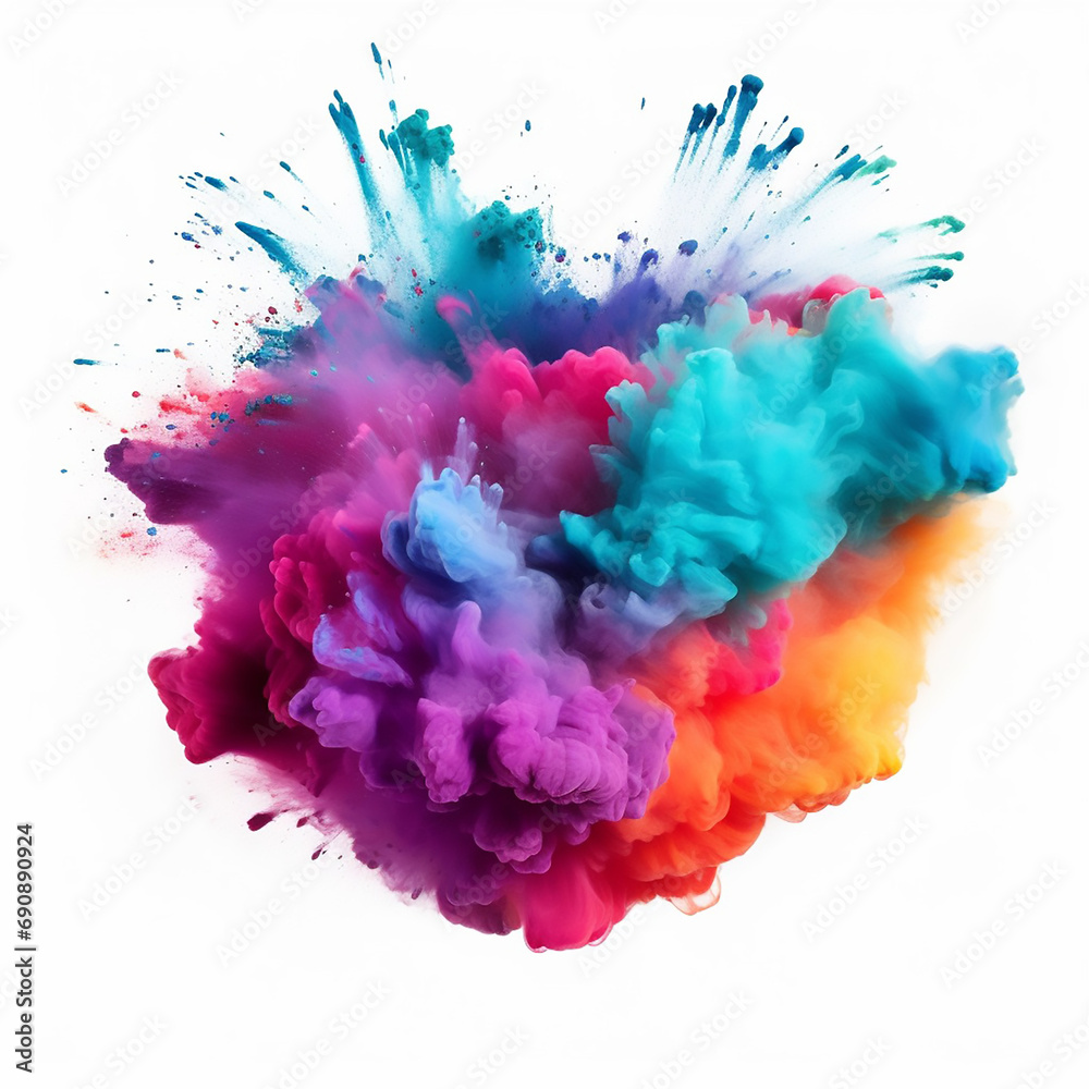 Fototapeta premium paint powder holi abstract explosion colour motion explode smoke splashing burst fantasy textured dust b