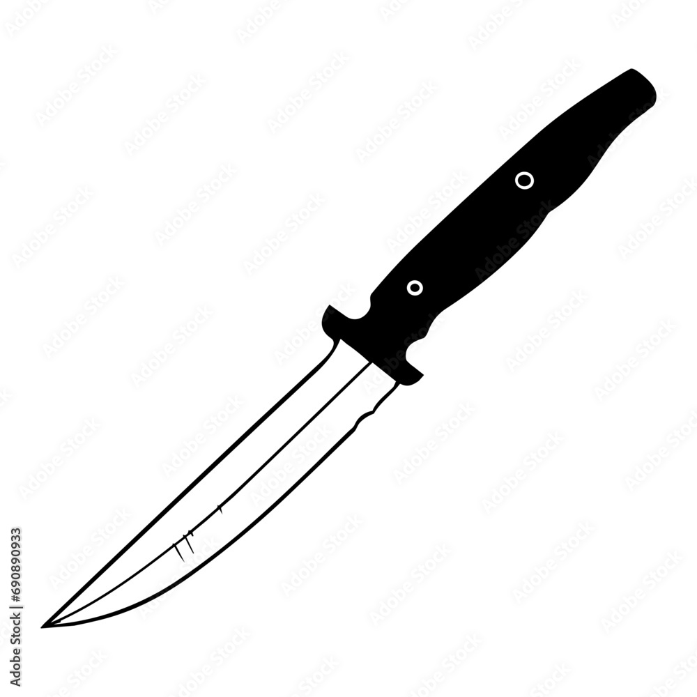 Elegantly Crafted Knife Pictogram, Depicting the Essence of Sharpness and Style. Elegantly Crafted Knife Pictogram, Depicting the Essence of Sharpness and Style.