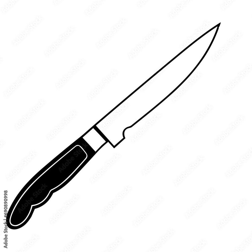Elegantly Crafted Knife Pictogram, Depicting the Essence of Sharpness and Style. Elegantly Crafted Knife Pictogram, Depicting the Essence of Sharpness and Style.