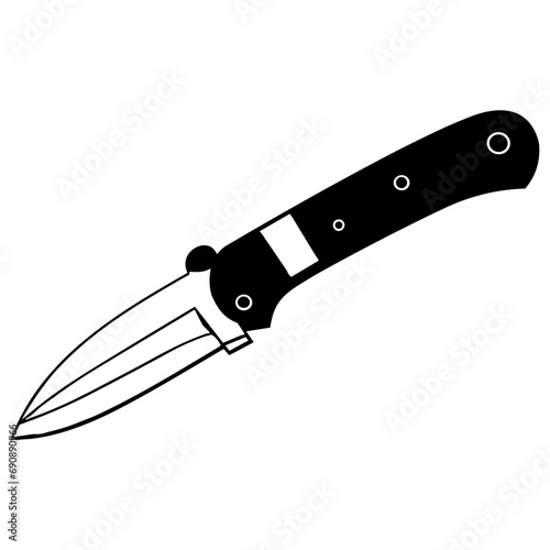 Elegantly Crafted Knife Pictogram, Depicting the Essence of Sharpness and Style.