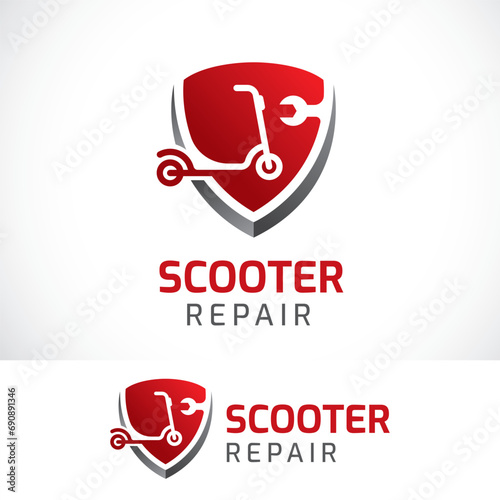 scooter repair logo design template