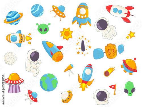 set of icons space objects