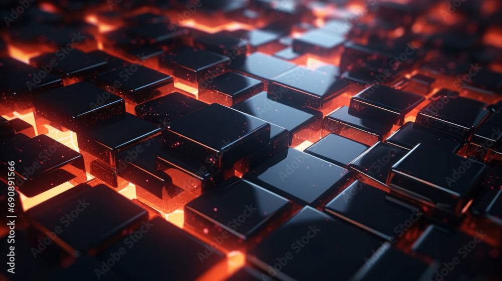 Obraz premium Futuristic background with black cubes.