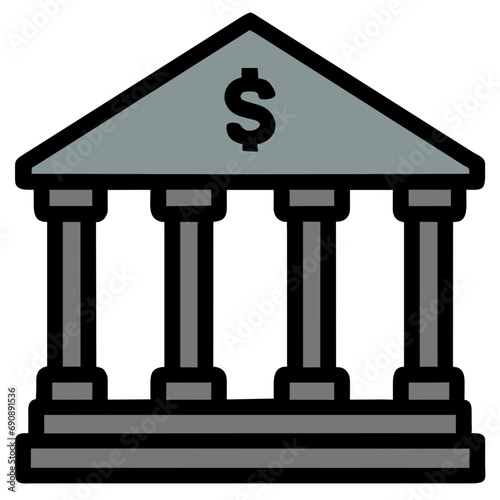 bank building vector icon

