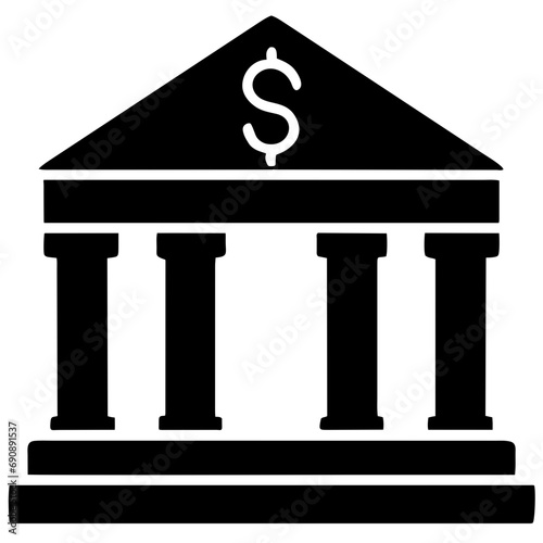 bank building vector icon
