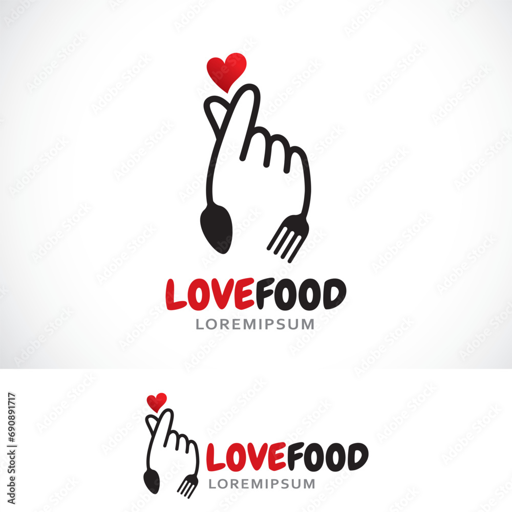 love food logo design template