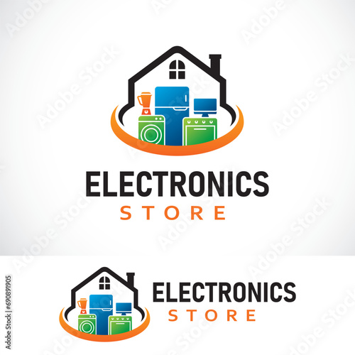 electronics store logo design template