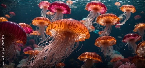 the jellyfish is a true work of art, a masterpiece of nature that glides effortlessly through the sea 