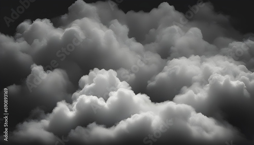 Strom clouds on black background
