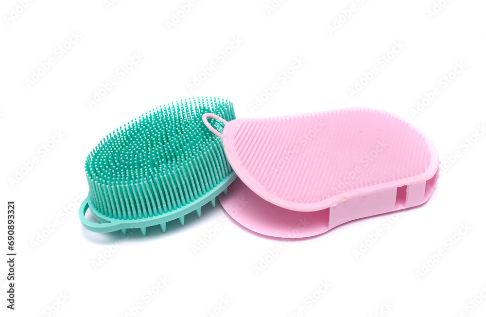 silicone bathing brush on white background silicone bathing brush on white background