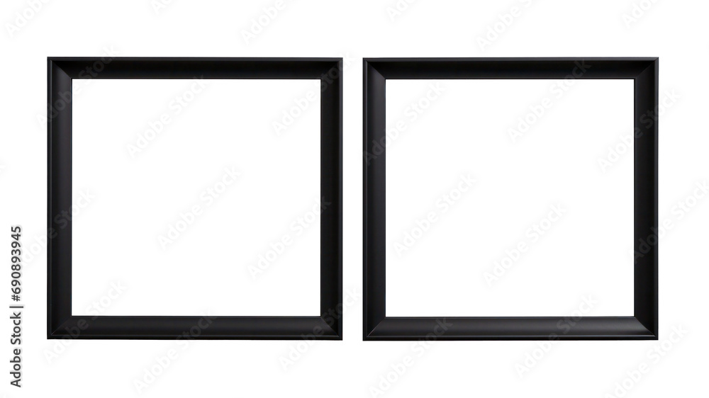 Black metal frame photo with empty blank canvas. PNG cut out Isolated on transparent background Black metal frame photo with empty blank canvas. PNG cut out Isolated on transparent background