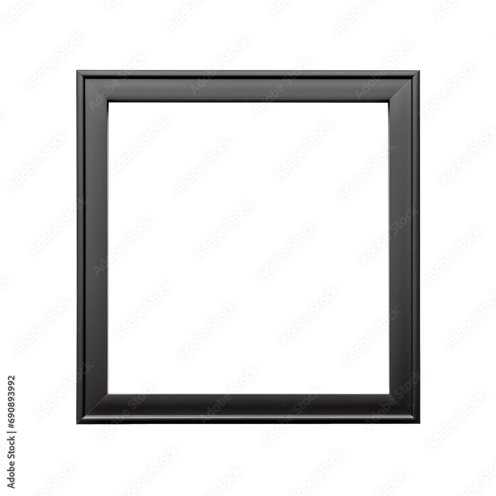 Black metal frame photo with empty blank canvas. PNG cut out Isolated on transparent background Black metal frame photo with empty blank canvas. PNG cut out Isolated on transparent background