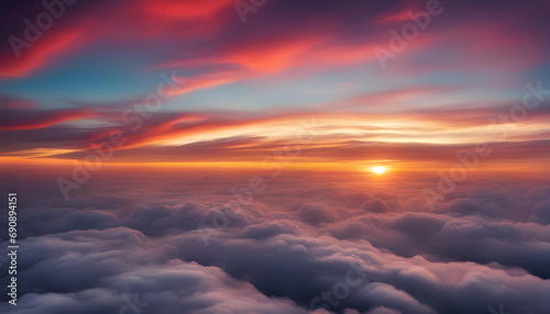 Beautiful sunset in the clouds