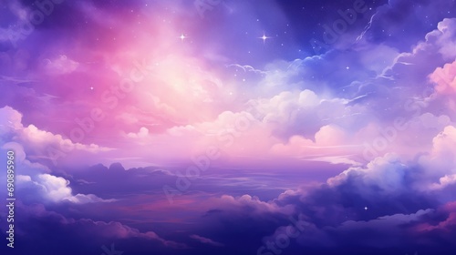 Beautiful sky cloud Space galaxy background with stars, bright colors, purple, blue, pink, night scene. background wallpaper