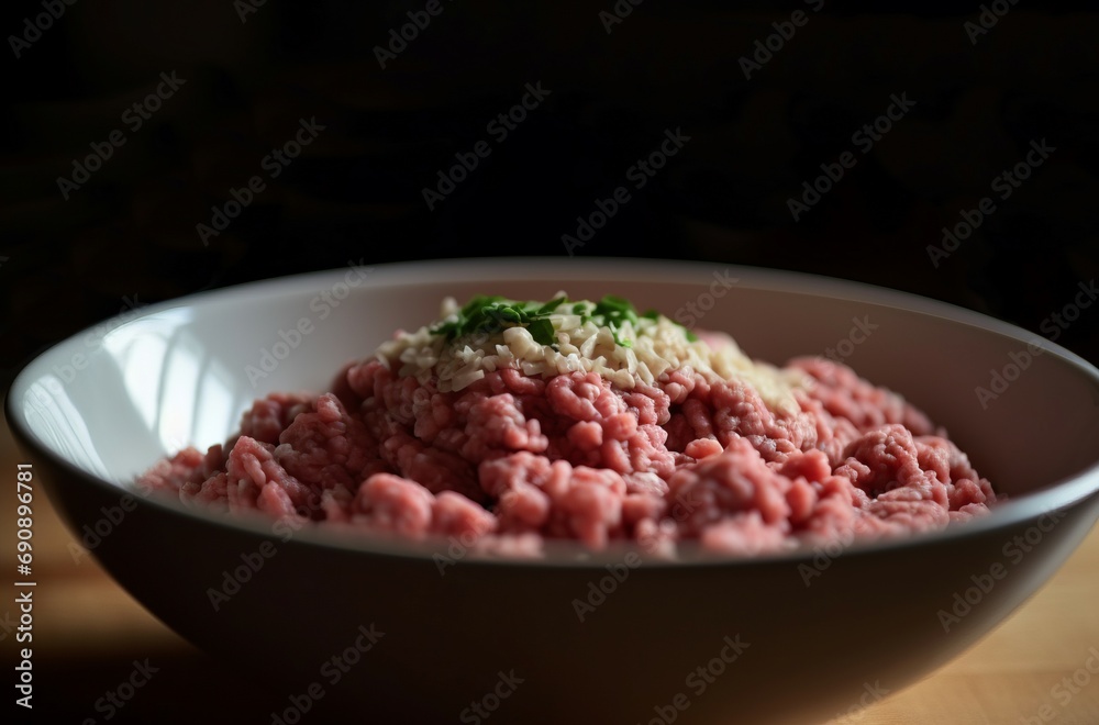 Raw minced meat pork. Raw meat fresh pork red cuisine beef. Generate Ai Raw minced meat pork. Raw meat fresh pork red cuisine beef. Generate Ai