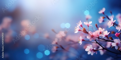 beautiful cherry blossom flowers background, Generative Ai	
 photo