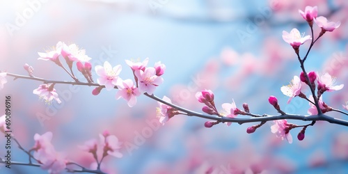 beautiful cherry blossom flowers background  Generative Ai  