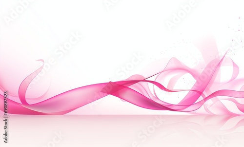 a pink ribbon lying on a white background © mh