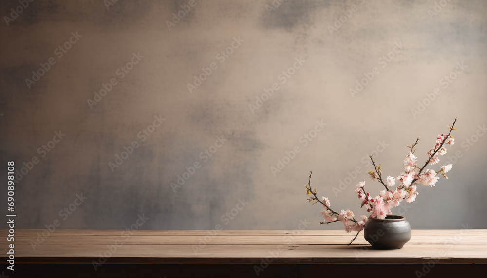 Obraz na płótnie still life with flowers on table wabi sabi w salonie