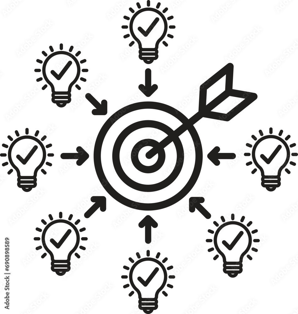 specific target goal smart icon vector illustration