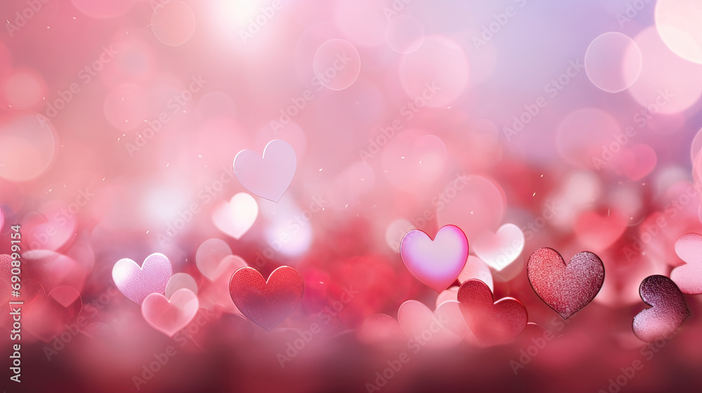 A dreamy Valentine’s background with a bokeh effect of sparkling lights Ai Generative