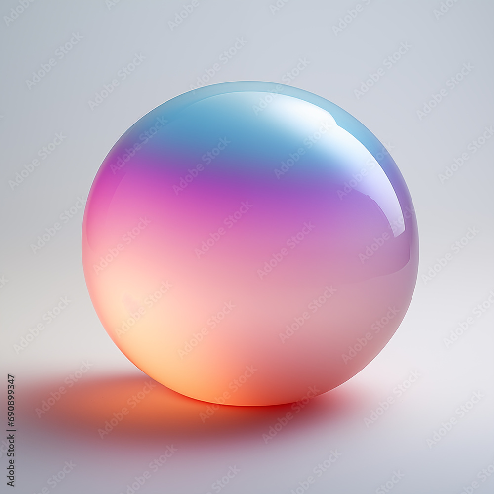Rainbow colored glass ball,created with Generative AI tecnology.