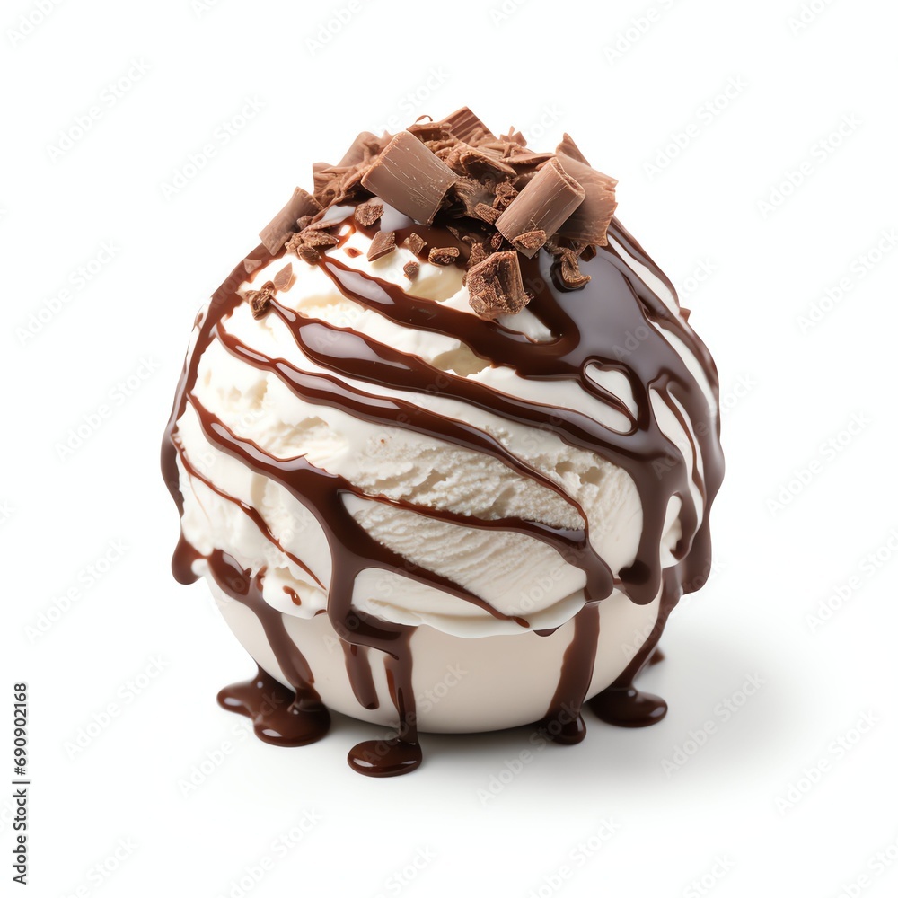 Chocolate ice cream ball real photo photorealistic Chocolate ice cream ball real photo photorealistic