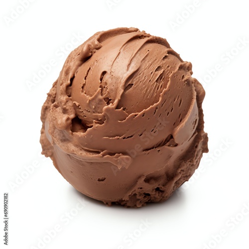 Chocolate ice cream ball real photo photorealistic