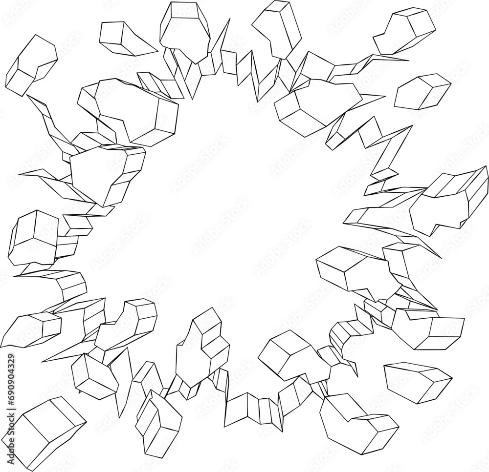 Obraz premium A wall background exploding with a hole breaking through it design