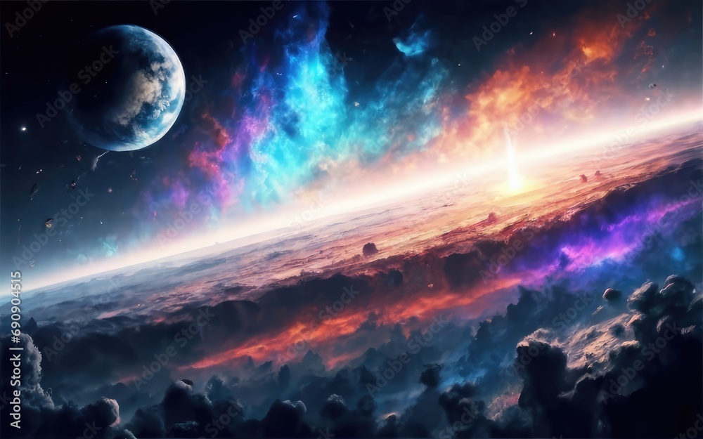 Obraz premium sky galaxy nebula wallpaper background