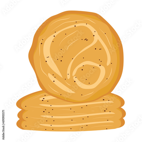 National Sugar Cookie Day vector. Bitten cookies icon vector.  全国シュガークッキーデーのベクトル。 かまれたクッキーのアイコン ベクトル。