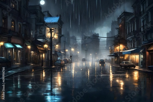 City night rain.