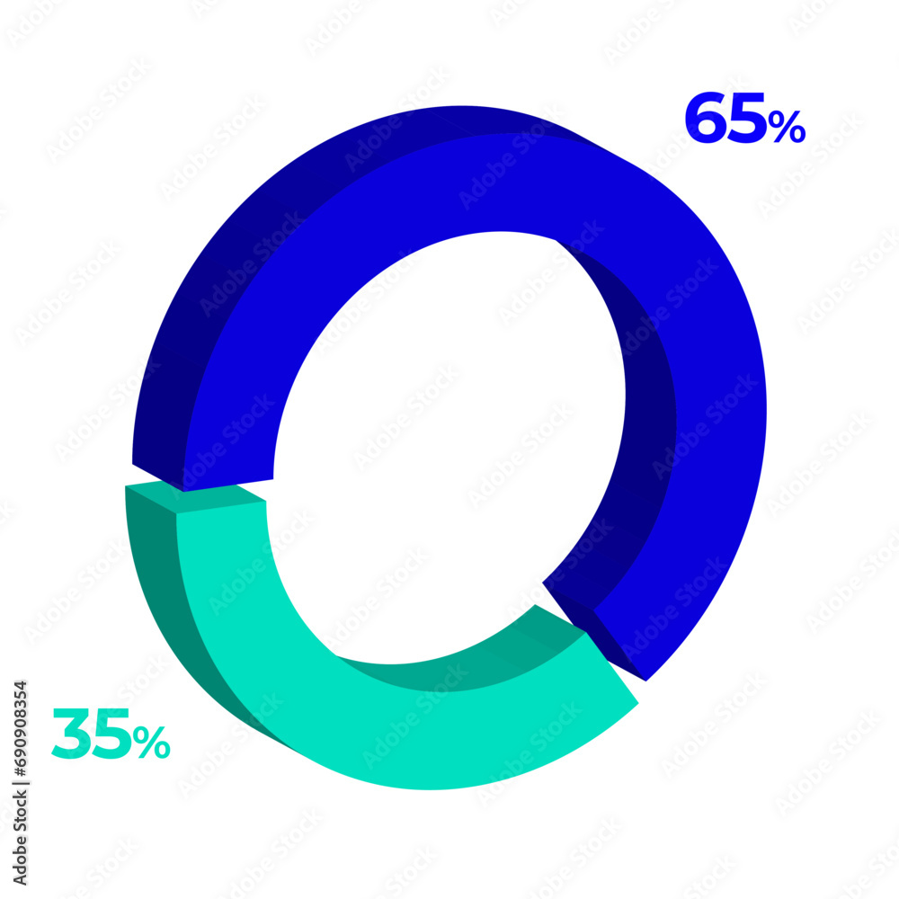 35 65 3d donut pie chart illustration eps vector 35 65 3d donut pie chart illustration eps vector
